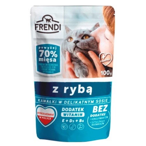 FRENDI Pieces in sauce with fish - wet cat food - 100 g FRENDI Pieces in sauce with fish - wet cat food - 100 g