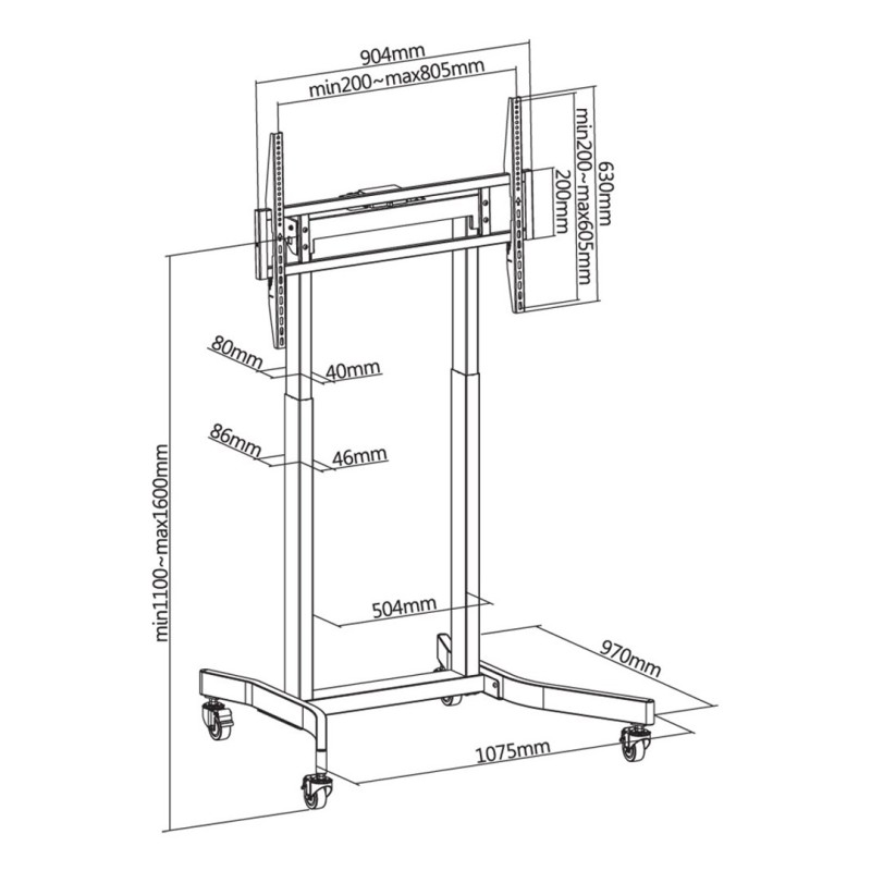 Techly ICA-TR68M TV mount/stand 2.54 m (100