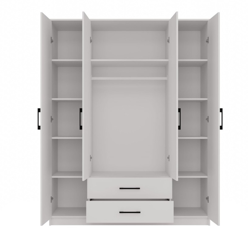 Topeshop ROMANA 160 BIEL KPLB bedroom wardrobe/closet 11 shelves 4 door(s) White Topeshop ROMANA 160 BIEL KPLB bedroom wardrobe/closet 11 shelves 4 door(s) White