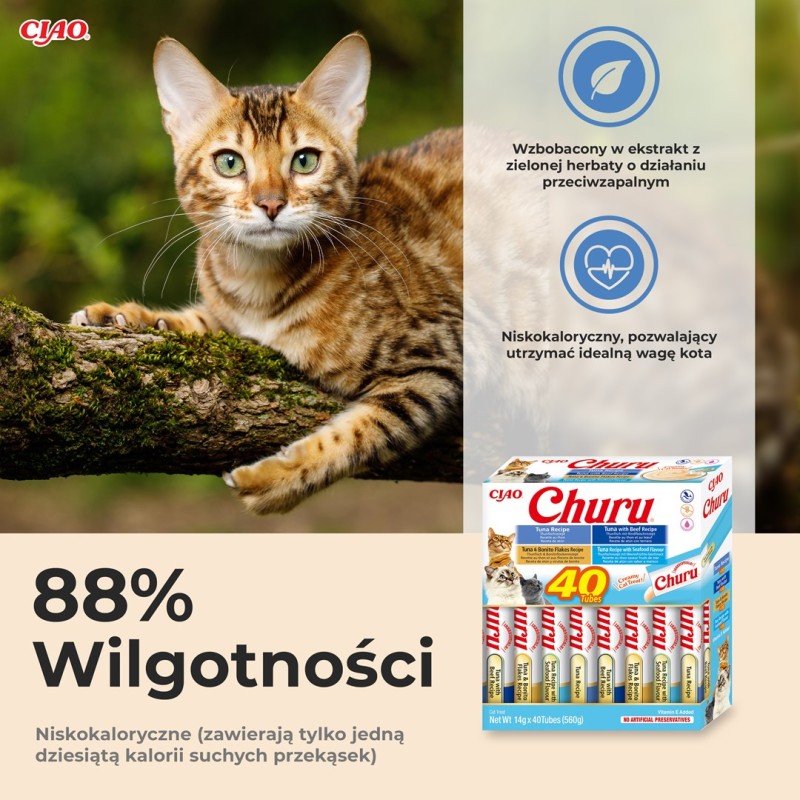 INABA Churu Variety box Tuna with seafood - cat treats - 40 x 14g INABA Churu Variety box Tuna with seafood - cat treats - 40 x 14g