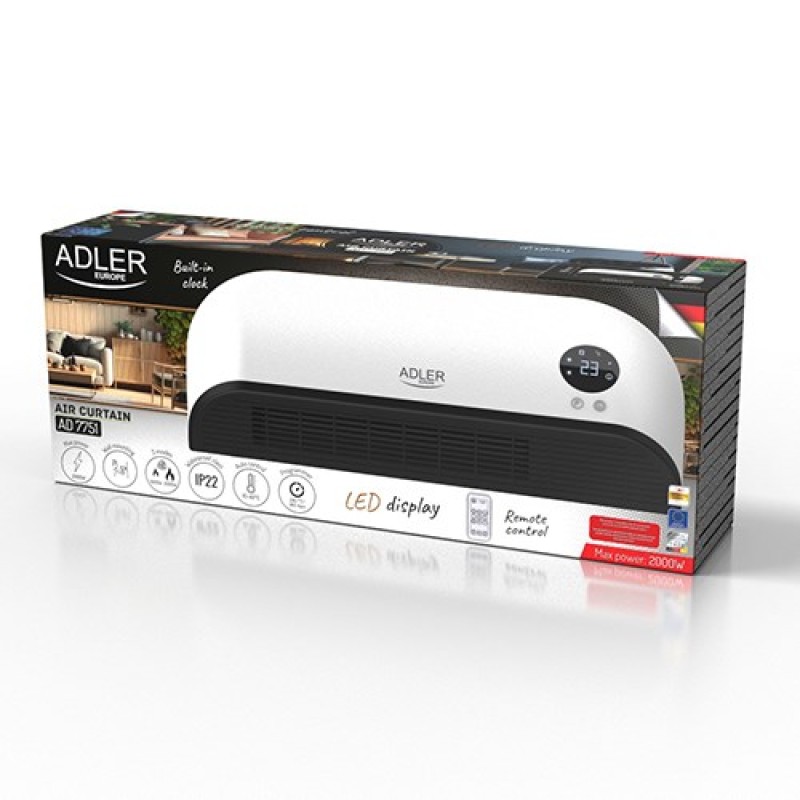 Adler AD 7751 air curtain Black, White 2000 W