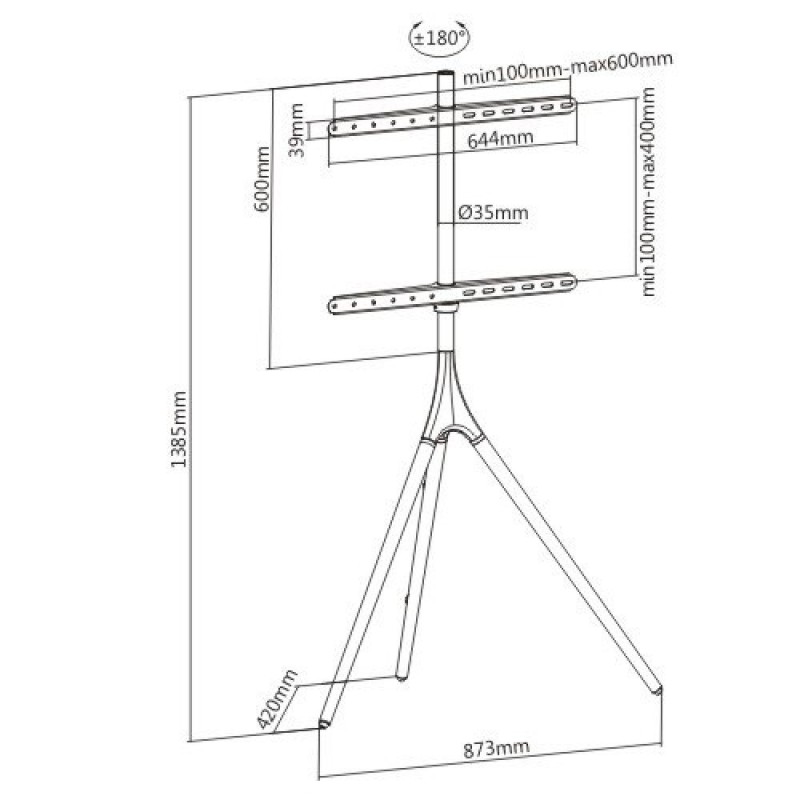 Techly ICA-TR18SAM TV mount 165.1 cm (65 Techly ICA-TR18SAM TV mount 165.1 cm (65