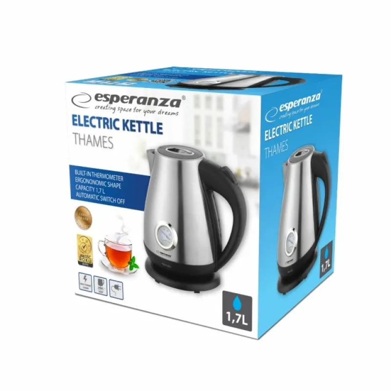 Esperanza EKK029 Electric kettle with a thermometer 1.7 L 2200 W Inox Esperanza EKK029 Electric kettle with a thermometer 1.7 L 2200 W Inox