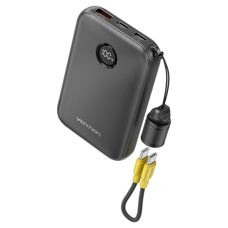Vention 10000mAh Powerbank 2xUSB-C 1xUSB-A 22.5W, black Vention 10000mAh Powerbank 2xUSB-C 1xUSB-A 22.5W, black