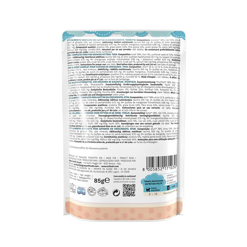 SCHESIR Tuna in jelly - wet food for kittens - 85g SCHESIR Tuna in jelly - wet food for kittens - 85g