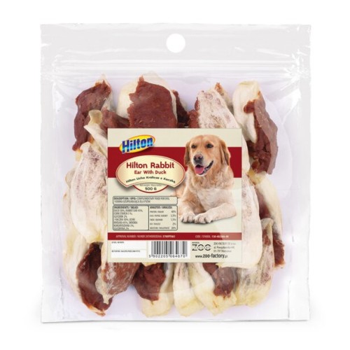 HILTON Rabbit ear with duck - dog chew - 500g
