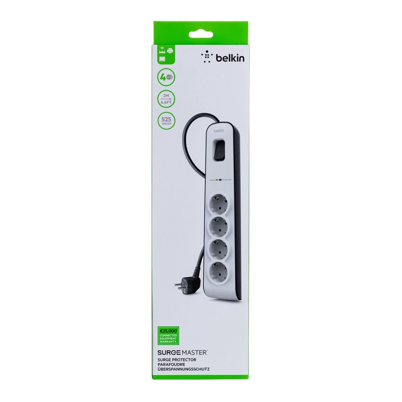 Belkin BSV400VF2M surge protector White 4 AC outlet(s) 2 m Belkin BSV400VF2M surge protector White 4 AC outlet(s) 2 m