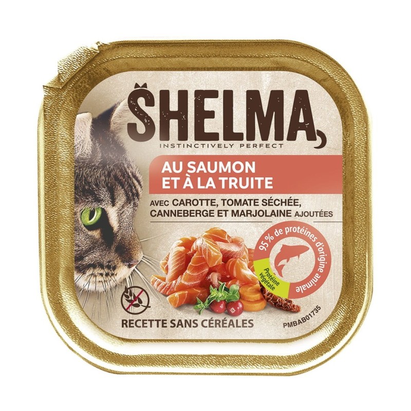 SHELMA Salmon and trout pate - wet cat food - 100g SHELMA Salmon and trout pate - wet cat food - 100g