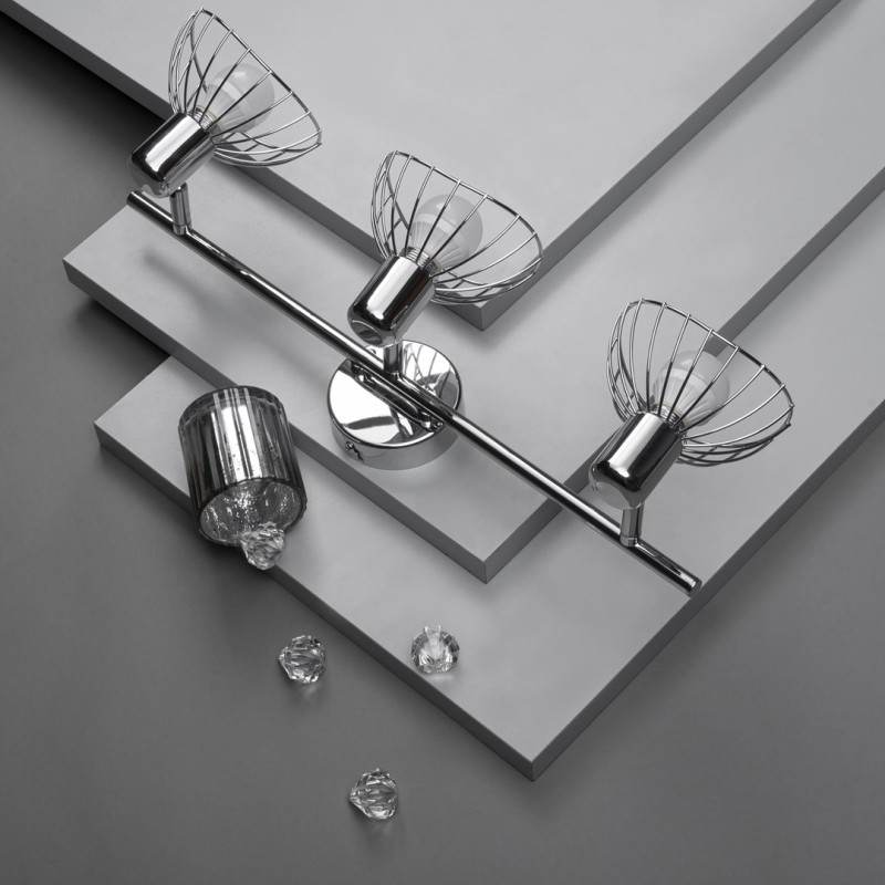 Activejet GIZEL triple ceiling wall light strip chrome E14 wall lamp for living room Activejet GIZEL triple ceiling wall light strip chrome E14 wall lamp for living room