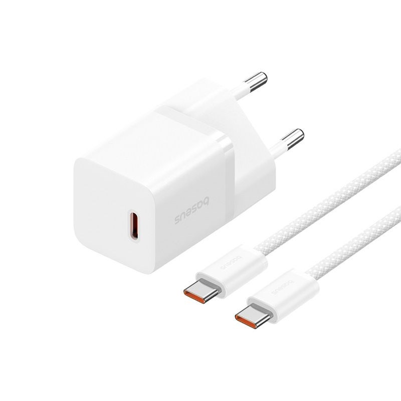 Baseus P10110902213-01 USB-C GaN5 mini 30W mains charger White Baseus P10110902213-01 USB-C GaN5 mini 30W mains charger White