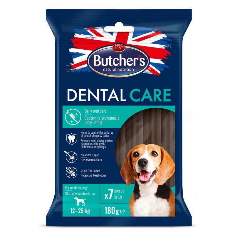 BUTCHER'S Dental Care - dental snack for medium sized dogs - 180g