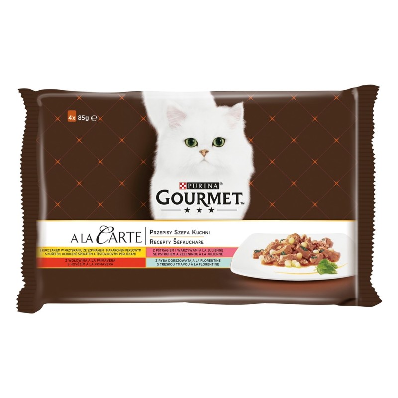 GOURMET A la Carte Chicken, Trout, Beef, and Fish - wet cat food - 4 x 85 g