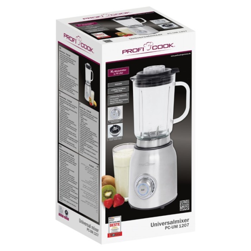ProfiCook 501207 mixer Stand mixer 1200 W Stainless steel ProfiCook 501207 mixer Stand mixer 1200 W Stainless steel