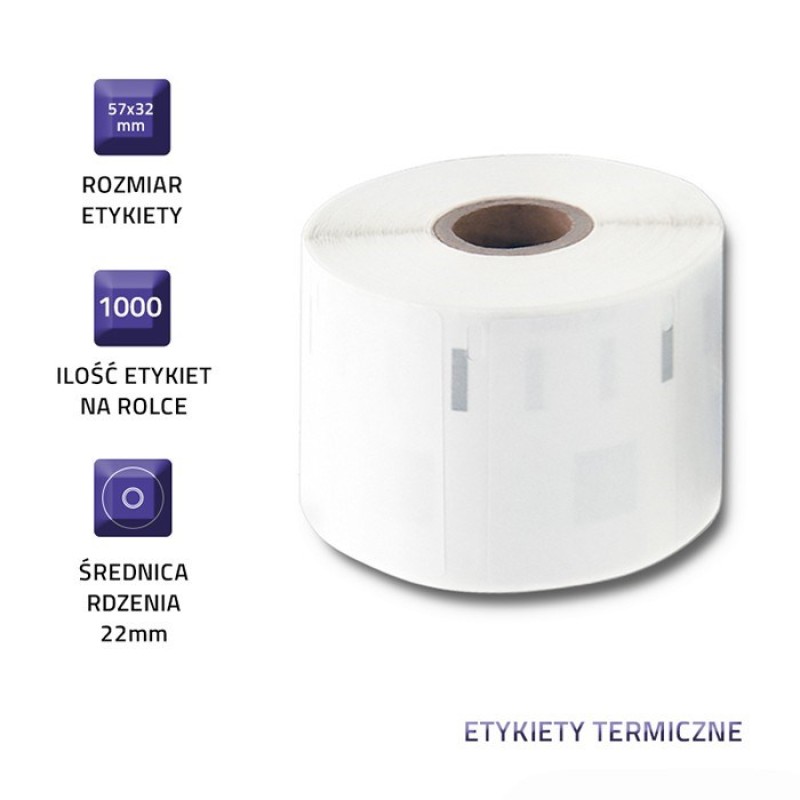 Qoltec 50235 Labels for DYMO LW-11354 | S0722540 | 57 x 32 mm | 1000 pieces Qoltec 50235 Labels for DYMO LW-11354 | S0722540 | 57 x 32 mm | 1000 pieces