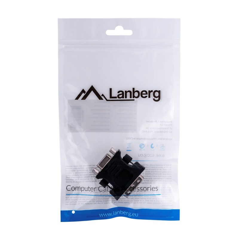 Lanberg AD-0012-BK cable gender changer DVI-I VGA (D-Sub) Black Lanberg AD-0012-BK cable gender changer DVI-I VGA (D-Sub) Black