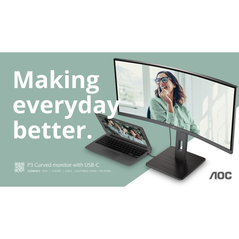 AOC CU34P3CV computer monitor 86.4 cm (34 AOC CU34P3CV computer monitor 86.4 cm (34