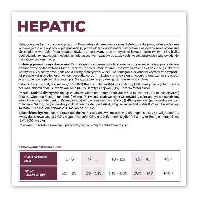 VET EXPERT Veterinary Diet Hepatic Dog - dry dog food - 2kg VET EXPERT Veterinary Diet Hepatic Dog - dry dog food - 2kg