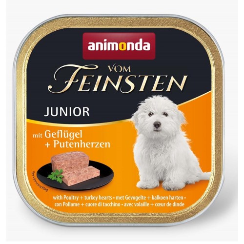 ANIMONDA Vom Feinsten Junior Poultry and turkey heart - wet dog food - 150g ANIMONDA Vom Feinsten Junior Poultry and turkey heart - wet dog food - 150g