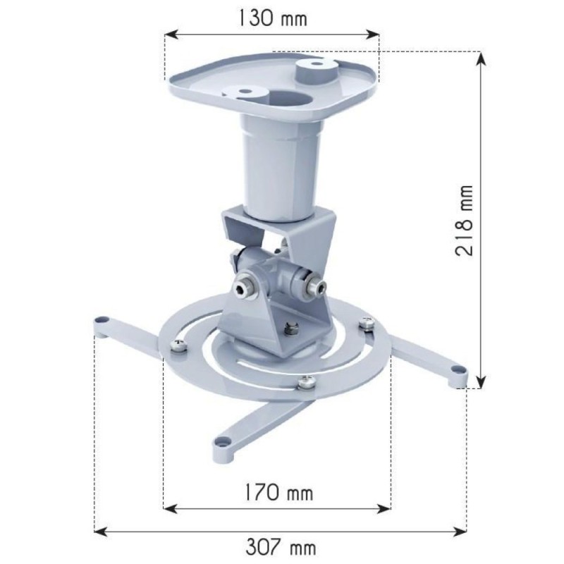 Techly Universal Ceiling Bracket for Projector, White ICA-PM 100WH Techly Universal Ceiling Bracket for Projector, White ICA-PM 100WH