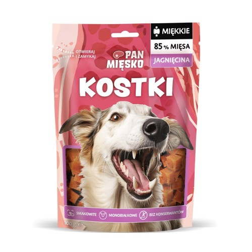 PAN MIĘSKO Squares Lamb - dog treat - 100g PAN MIĘSKO Squares Lamb - dog treat - 100g