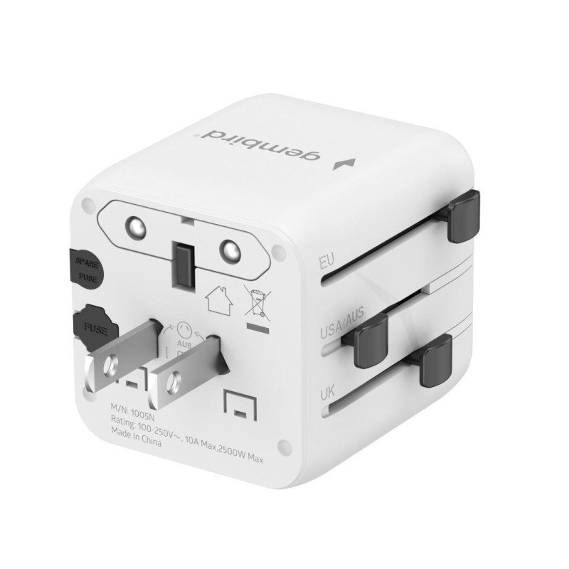 Gembird TPA-INT-01-W Universal travel power adapter, white