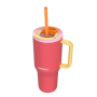 Thermal mug with telescopic straw Kambukka Rio Tumbler 950ml Pink Papaya