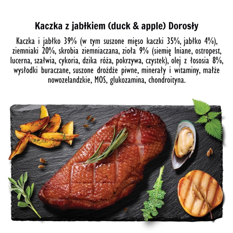 PAKA ZWIERZAKA Duck with apple M - dry dog food - 9kg PAKA ZWIERZAKA Duck with apple M - dry dog food - 9kg