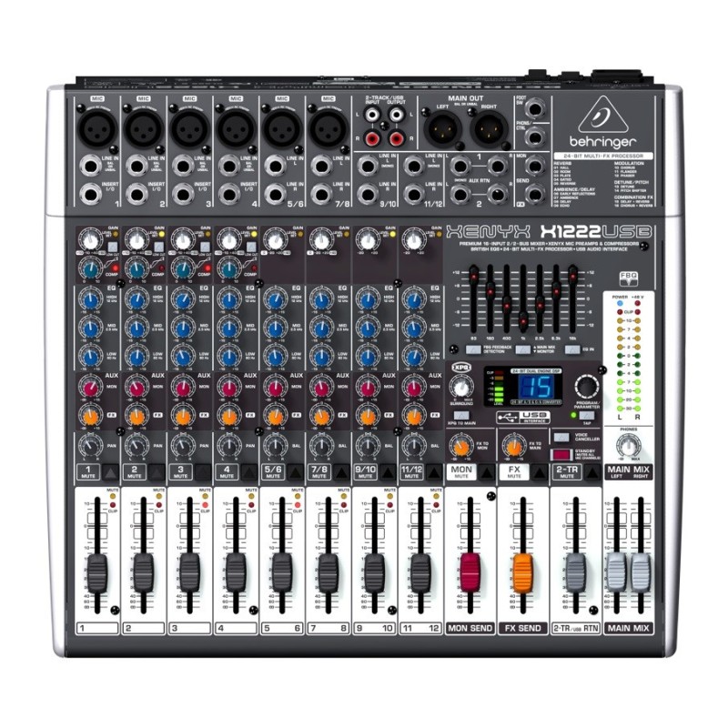 Behringer X1222USB audio mixer 4 channels