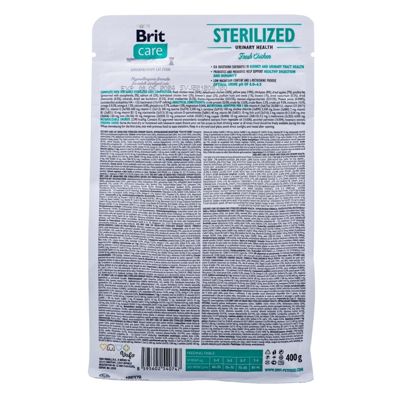 BRIT Care Grain-Free Sterilized Urinary - dry cat food - 400 g BRIT Care Grain-Free Sterilized Urinary - dry cat food - 400 g