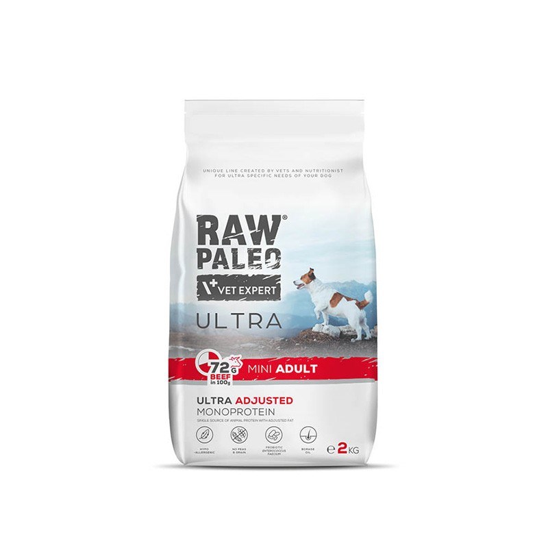 RAW PALEO Ultra Mini Adult Beef - dry dog food - 2 kg RAW PALEO Ultra Mini Adult Beef - dry dog food - 2 kg