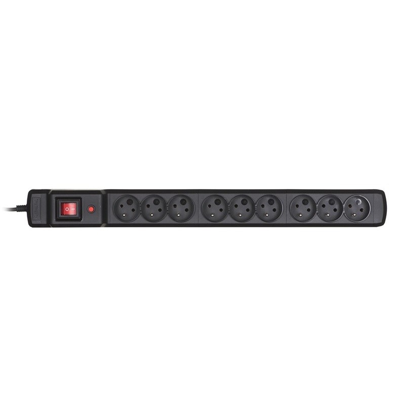 Activejet ACJ COMBO 9GN 5M black power strip with cord Activejet ACJ COMBO 9GN 5M black power strip with cord