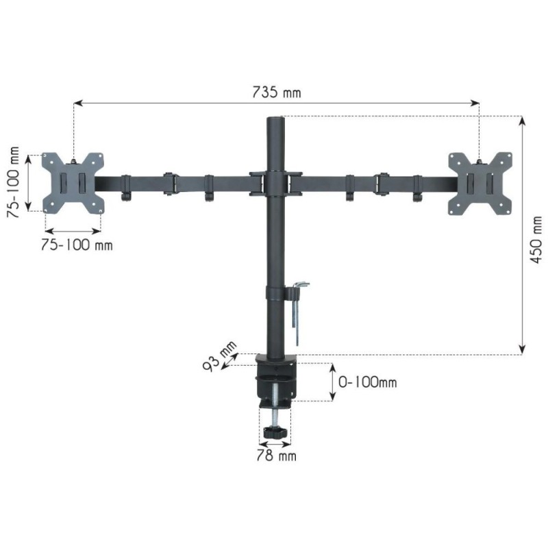 Techly ICA-LCD 382-D monitor mount / stand 68.6 cm (27 Techly ICA-LCD 382-D monitor mount / stand 68.6 cm (27