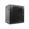 Lanberg wall-mounted installation rack cabinet 19'' 12U 600x450mm black (glass door)