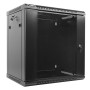 Lanberg wall-mounted installation rack cabinet 19'' 12U 600x450mm black (glass door)