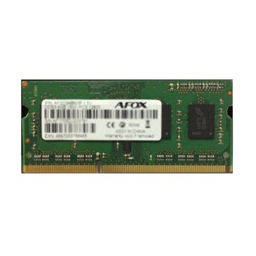 AFOX SO-DIMM DDR3 8GB memory module 1600 MHz AFOX SO-DIMM DDR3 8GB memory module 1600 MHz