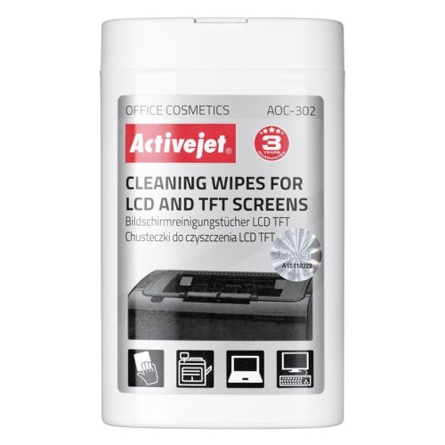 Activejet AOC-302 LCD matrix wipes 100 pcs. Activejet AOC-302 LCD matrix wipes 100 pcs.