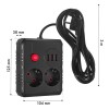 Maclean power strip, extender 2 sockets + 3xUSB, 110-240V AC 50/60Hz, 2.1A max 2500W, 3 m, black, MCE388 B Maclean power strip, extender 2 sockets + 3xUSB, 110-240V AC 50/60Hz, 2.1A max 2500W, 3 m, black, MCE388 B