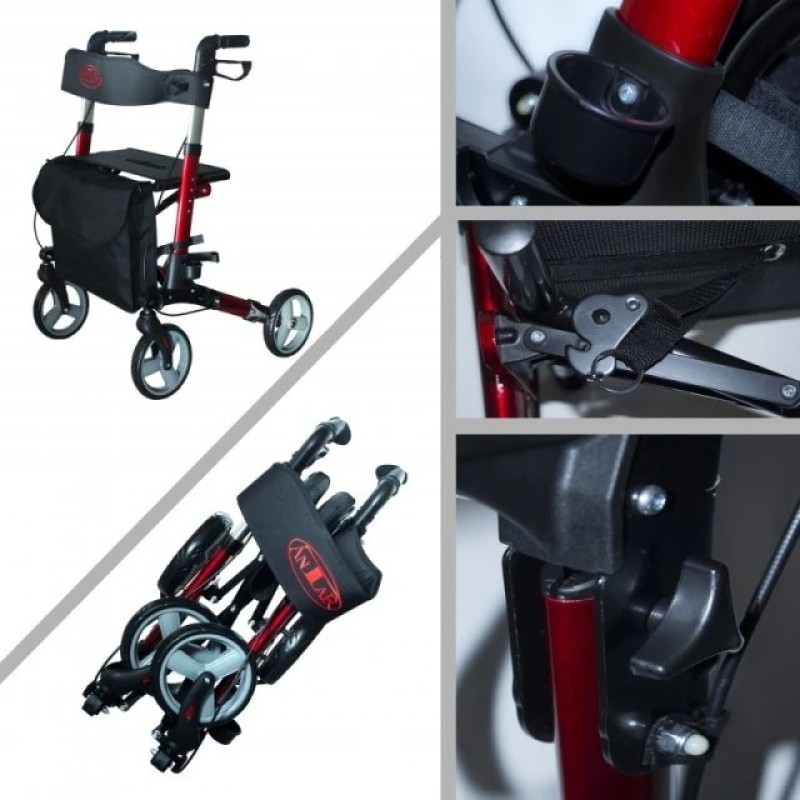 Aluminium four-wheel walker AT51006 Aluminium four-wheel walker AT51006