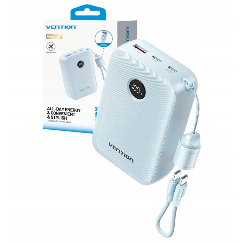 Powerbank Vention 20000mAh 2xUSB-C 1xUSB-A 22,5W BL Powerbank Vention 20000mAh 2xUSB-C 1xUSB-A 22,5W BL