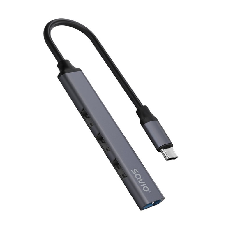 SAVIO AK-71 USB-C hub - 3 x USB-A 2.0, 1 x USB-A 3.0, 4-in-1, 5 Gbps SAVIO AK-71 USB-C hub - 3 x USB-A 2.0, 1 x USB-A 3.0, 4-in-1, 5 Gbps
