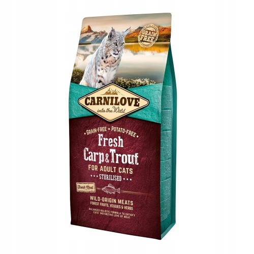 CARNILOVE Cat Sterilised Fresh Carp and Trout - dry cat food - 6 kg