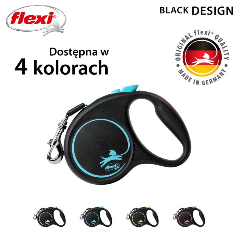 Flexi Automatic leash Black Design S 5 m, Blue Flexi Automatic leash Black Design S 5 m, Blue
