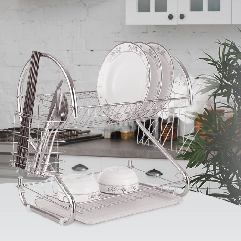 Dish drying rack 38 cm MAESTRO MR-1025-38 Silver