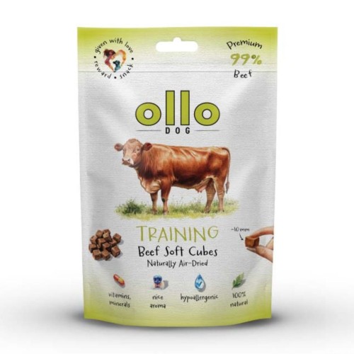OLLO Air Dried Training Beef Cubes - dog treat - 80g