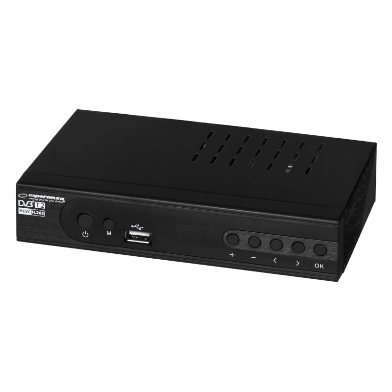 Esperanza EV106P Digital DVB-T2 H.265/HEVC tuner, Black Esperanza EV106P Digital DVB-T2 H.265/HEVC tuner, Black