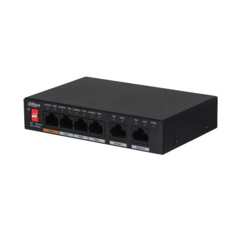Dahua Technology PFS3006-4ET-60 Unmanaged L2 Fast Ethernet (10/100) Power over Ethernet (PoE) Black Dahua Technology PFS3006-4ET-60 Unmanaged L2 Fast Ethernet (10/100) Power over Ethernet (PoE) Black