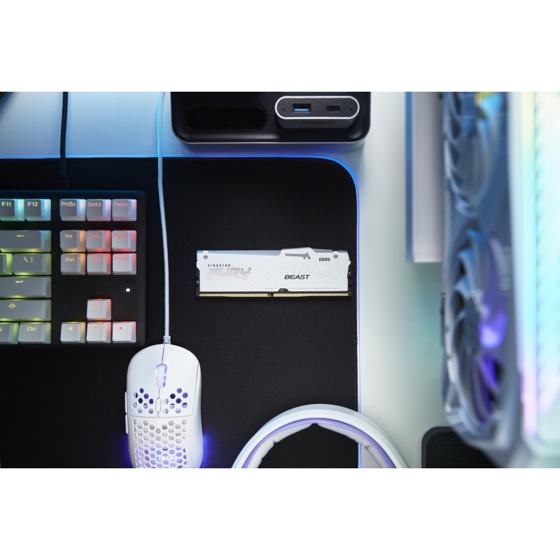 Kingston Technology FURY Beast 32GB 6000MT/s DDR5 CL30 DIMM White RGB XMP Kingston Technology FURY Beast 32GB 6000MT/s DDR5 CL30 DIMM White RGB XMP