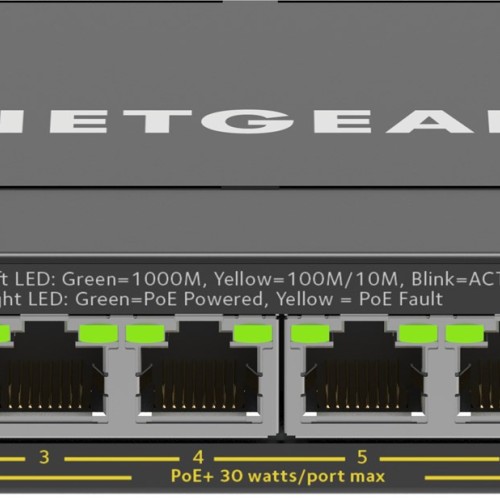NETGEAR 8-Port Gigabit Ethernet High-Power PoE+ Plus Switch (GS308EPP) Managed L2/L3 Gigabit Ethernet (10/100/1000) Power over Ethernet (PoE) Black