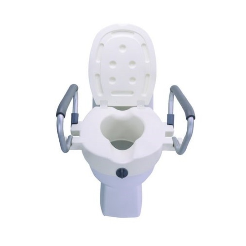 Raising toilet seat with foldable handrails AT51205 Raising toilet seat with foldable handrails AT51205