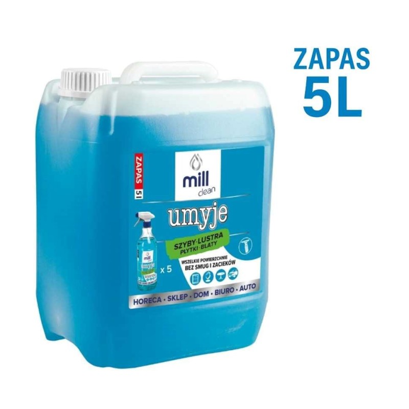 Mill Clean Wash liquid for cleaning windows, glass, mirrors, tiles 5 L Mill Clean Wash liquid for cleaning windows, glass, mirrors, tiles 5 L